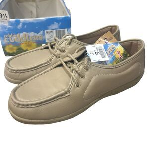 Cobbie Cuddlers Women's Size 9.5 W US Beige Taupe Leather Oxford Comfort Shoes